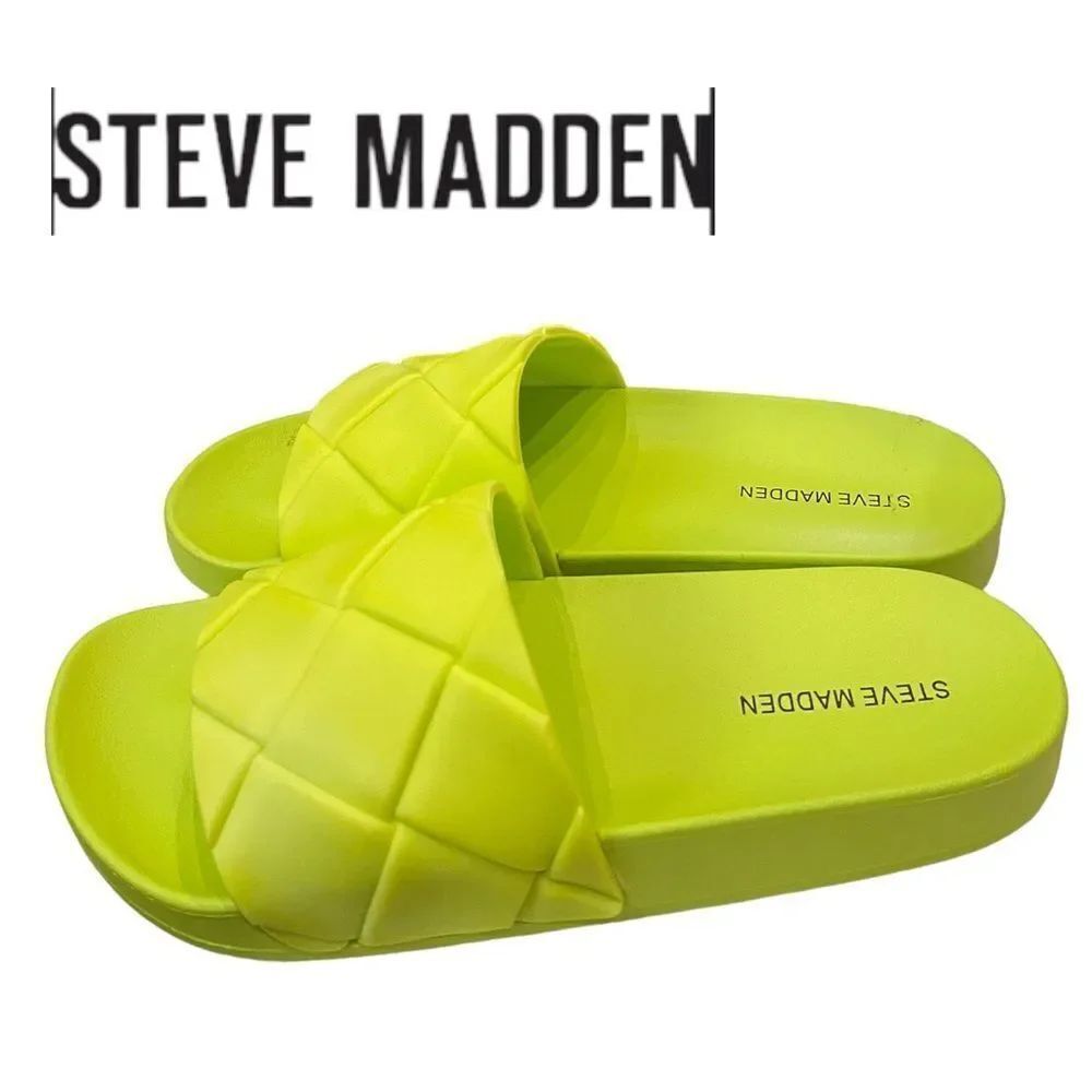 STEVE MADDEN Soulful Green Platform Slide Sandals NEW 7 8 9